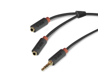 SBS Kabel Audio SBS Jack 3,5 - 2xJack 3,5 (żeńskie) 20 cm Czarny - 1436407 - zdjęcie 1